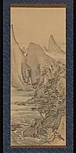 長澤蘆州筆　月下遊舟図|Boat under the Moon