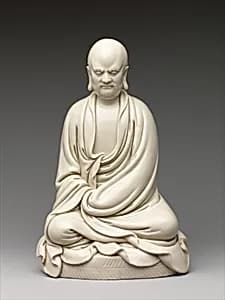 明晚期 德化窯白瓷達摩坐像|Bodhidharma in meditation by Unknown Artist