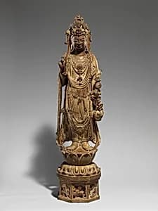 隋/唐 彩繪石雕觀音菩薩像|Bodhisattva Avalokiteshvara (Guanyin) by Unknown Artist