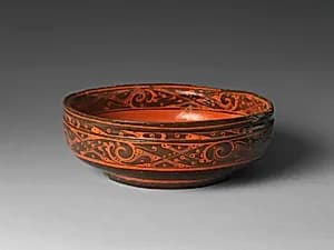 西漢 黑地朱繪雲氣紋漆碗|Bowl with Geometric Designs by Unknown Artist