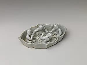 元 景德鎮窯青白瓷塑蓮池嬰戯|Boys in a lotus pond by Unknown Artist