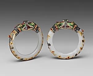 莫臥兒王朝 鑲金鑲寶玉臂釧|Bracelet by Unknown Artist