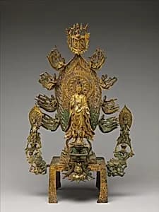 北魏　鎏金青銅彌勒佛像|Buddha Maitreya (Mile) altarpiece by Unknown Artist