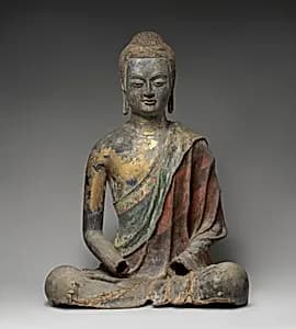 唐 彩繪塗金夾紵漆阿彌陀佛像|Buddha, probably Amitabha by Unknown Artist