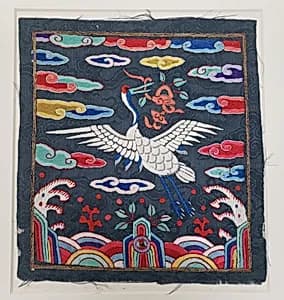 흉배 _조선|胸背 朝鮮|Civil-Official Hyungbae (Rank Badge) by Unknown Artist