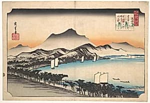 近江八景之内　粟津晴嵐|Clearing Weather at Awazu by Utagawa Hiroshige