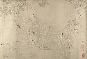清 佚名 倣石濤 十六羅漢圖 卷|(Copy after) The Sixteen Luohans by Shitao (Zhu Ruoji)