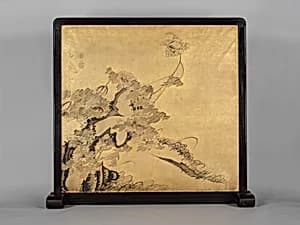 蟹図［表］ 牡丹図［裏］大衝立|Crabs and Peonies