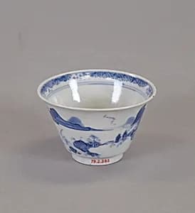 清康熙 景德鎮窯青花山水杯|Cup with landscape by Unknown Artist