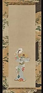 舞妓図|Dancer with a Fan by Unidentified