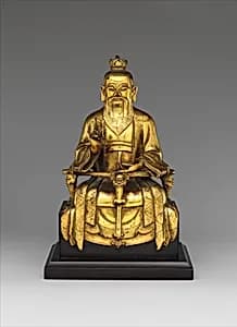 明早期　陳彥清造鎏金銅老子像|Daoist immortal Laozi by Chen Yanqing