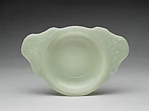 元末明初　玉雕螭龍耳大盤|Dish with dragon handles by Unknown Artist