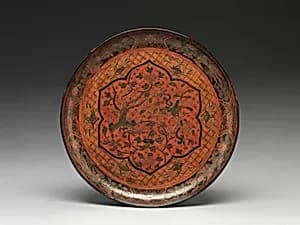 明萬曆 填漆戧金鳳穿花紋盤|Dish with phoenixes among flowers by Unknown Artist