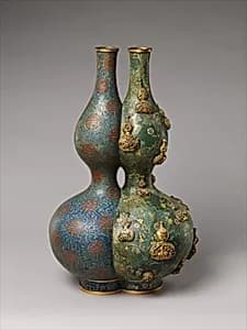 清中期 掐絲琺琅雙聯葫蘆瓶|Double Vase by Unknown Artist