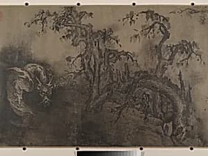 元　佚名　 陳容　僞款　雲行雨施圖　卷|Dragon and Landscape by Unidentified artist|Chen Rong
