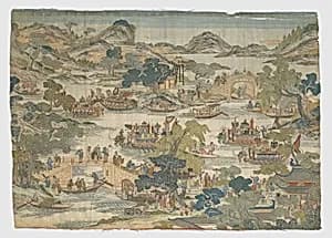 清 緙絲龍舟競渡圖|Dragon-boat festival performance by Unidentified artist