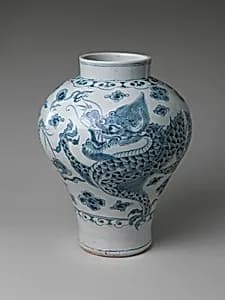 백자 청화 용 무늬 항아리 조선 |白磁靑畫龍文壺 朝鮮|Dragon jar