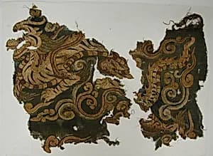 遼 龍虎紋金綫錦（殘片）|Embroidery with Tiger-Dragon by Unknown Artist
