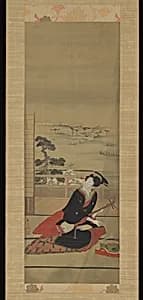 蹄斎北馬筆　三味線持つ美人図|Female Entertainer with Shamisen