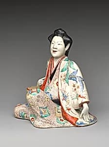 色絵婦人坐像|Figure of a Seated Beauty by Unknown Artist