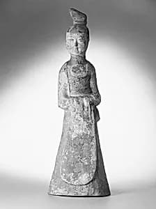 唐 彩繪陶侍女俑|Figure of a standing lady by Unknown Artist