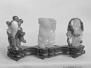 清晚期 玉、瑪瑙道家人物|Figures of Daoist deities by Unknown Artist