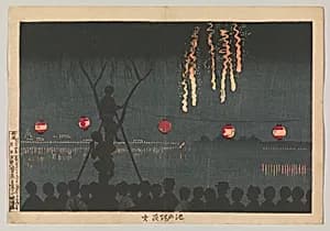 「池の端花火」|Fireworks at Ikenohata by Kobayashi Kiyochika