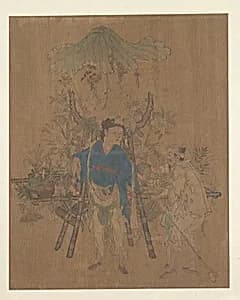 明/清 佚名 賣花郎 冊頁|Flower Vendor by Unidentified artist