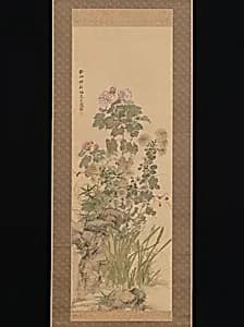 秋草花図|Flowers and Grasses of Autumn by Yamamoto Baiitsu 山本梅逸