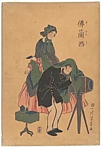 仏蘭西|French Photographer with His Wife by Utagawa Yoshikazu