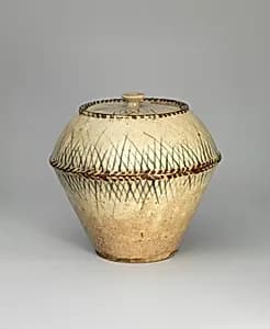 古清水銹絵染付桂籠水指|Freshwater jar (Mizusashi) by Unknown Artist