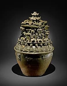 西晉 越窯神人樓閣紋青瓷瓶（魂瓶）|Funerary Urn (Hunping) by Unknown Artist