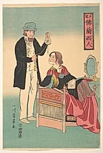 Furansujin|French Couple by Utagawa Yoshikazu
