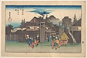 京都名所之内　嶋原出口之柳|Gate of the Shimbara by Utagawa Hiroshige