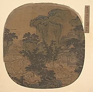 明　佚名　舊傳李公麟　蘭亭修禊圖　團扇|Gathering at the Orchid Pavilion by Unidentified artist|Li Gonglin