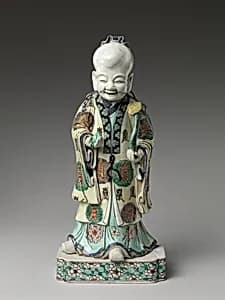 清康熙 景德鎮窯三彩描金壽老|God of Longevity (Shoulao) by Unknown Artist