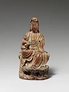 清初 檀木雕送子觀音像|Guanyin the Bringer of Sons by Unknown Artist