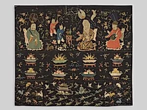 清 刺繡三星圖掛屏|Hanging with the Three Stars by Unknown Artist