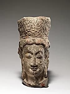 北魏　石雕菩薩頭像|Head of a bodhisattva by Unknown Artist