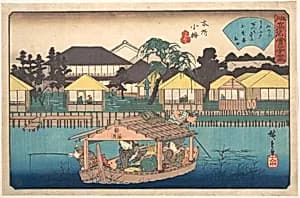 江戸高名会亭尽　本所小梅　小倉庵|Honjo Komme (Ogura-an) by Utagawa Hiroshige