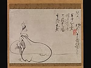 風外慧薫筆　指月布袋図|Hotei Pointing at the Moon by Fūgai Ekun