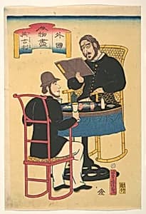 Igirisu|Englishmen Dining by Utagawa Yoshitora