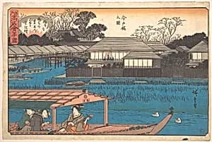 江戸高名会亭尽　今戸橋之図　金波楼|Imadobashi no Zu (Tama-Sho) by Utagawa Hiroshige