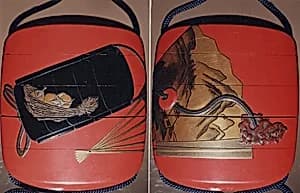 印籠扇面蒔絵印籠|Inrō with Inrō and Fan by Koma Kyūhaku V