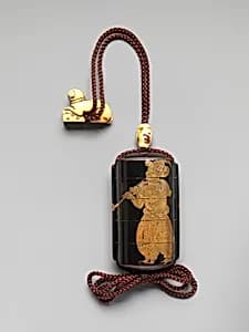南蛮人蒔絵印籠|Inrō with Portuguese Figures by Unknown Artist