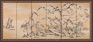 狩野山楽筆 金山西湖図屏風|Jinshan Island and West Lake