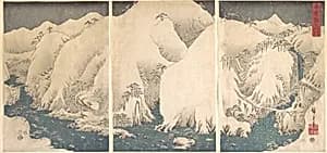 雪月花　木曽路之山川|Kiso Gorge in the Snow by Utagawa Hiroshige