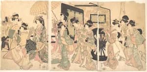 Ladies Surrounding a Cart