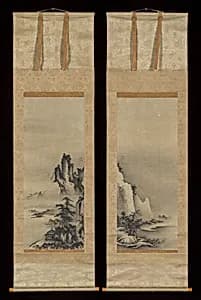 秋冬景山水図|Landscapes of Autumn and Winter by Tenshō Shūbun