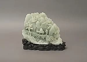 清 玉雕老子出關山子|Laozi crossing the Han Pass by Unknown Artist